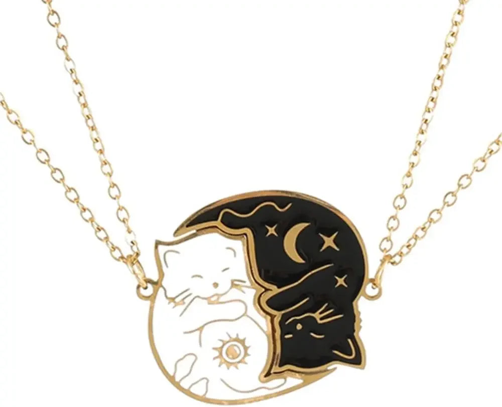 Dúo "Yin Yang Cats" · Collares de Conexión en Acero