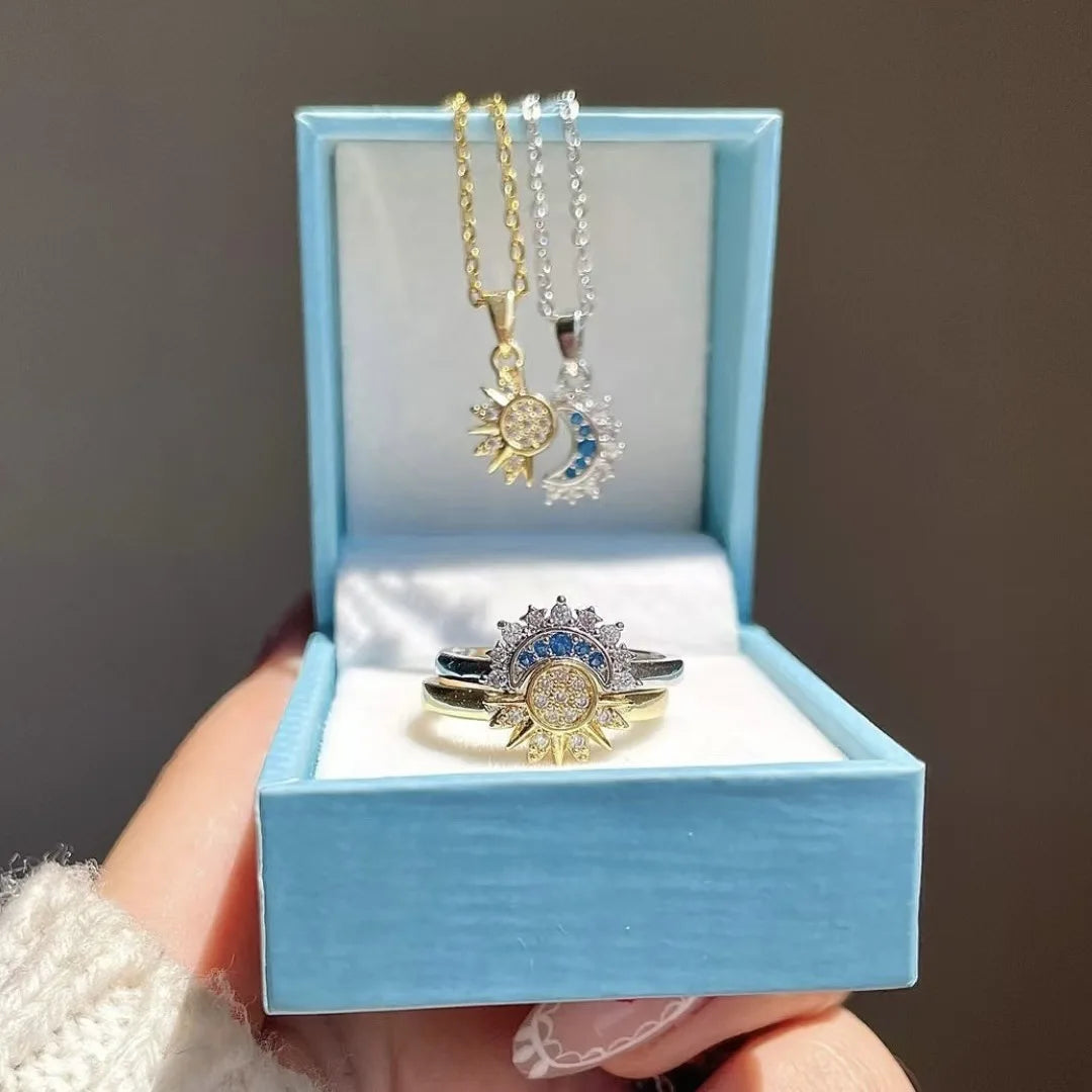 Set "Astro" · Dúo de Collares y Anillo Sol & Luna
