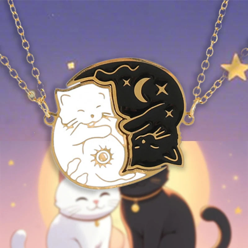Dúo "Yin Yang Cats" · Collares de Conexión en Acero