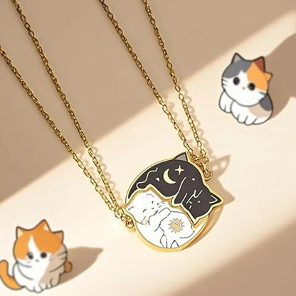Dúo "Yin Yang Cats" · Collares de Conexión en Acero