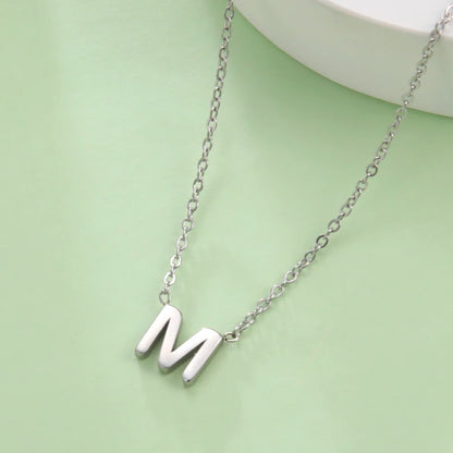 Cazador Minimalist Initial A-Z Letter Necklace for Women Alphabet Stainless Steel Choker Chains Jewelry Birthday Gift Wholesale