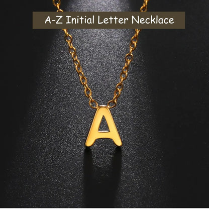 Cazador Minimalist Initial A-Z Letter Necklace for Women Alphabet Stainless Steel Choker Chains Jewelry Birthday Gift Wholesale